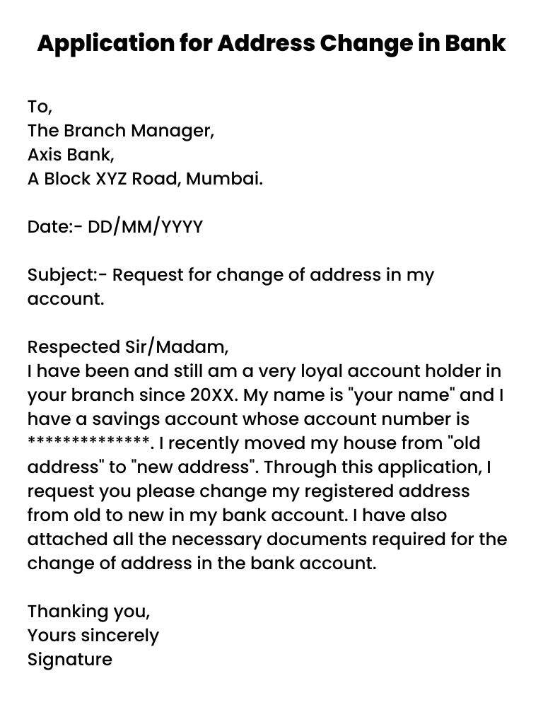 application letter to bank for new pin